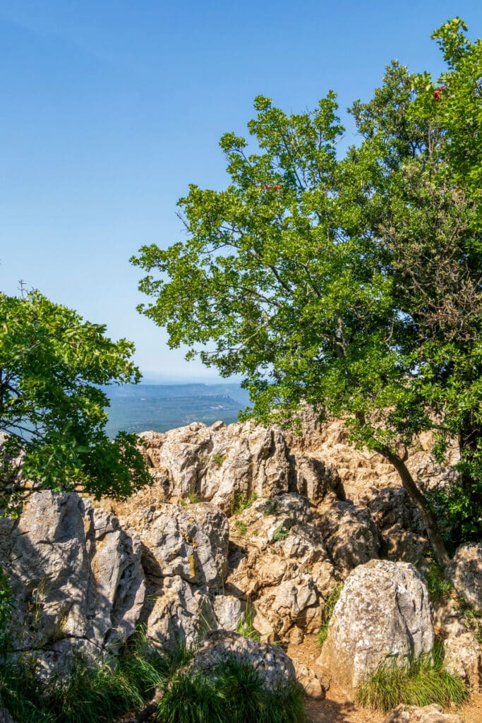 Pic Saint-Loup mountain view in Languedoc-Roussillon, southern France